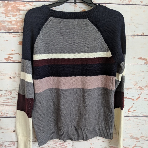 Pink Rose Striped Sweater in Indigo Combo M25 - Picture 5 of 5